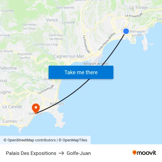 Palais Des Expositions to Golfe-Juan map