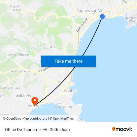 Office De Tourisme to Golfe-Juan map
