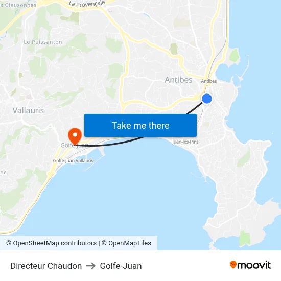 Directeur Chaudon to Golfe-Juan map