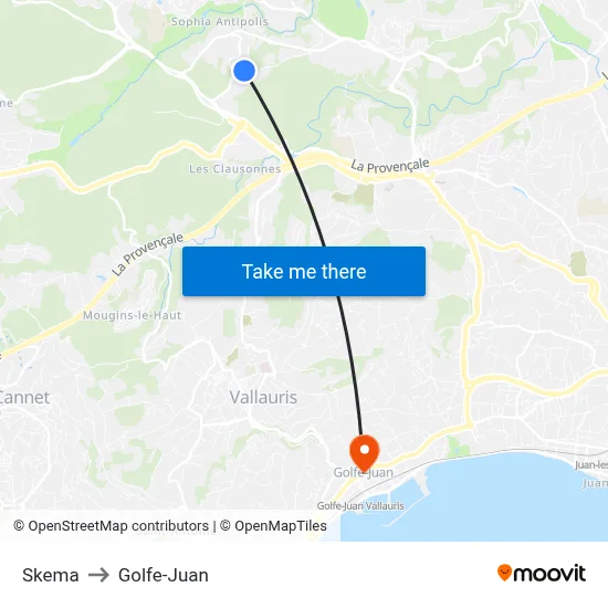 Skema to Golfe-Juan map