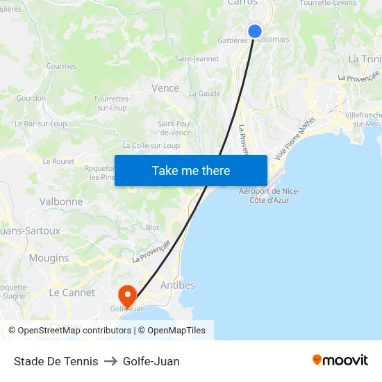Stade De Tennis to Golfe-Juan map
