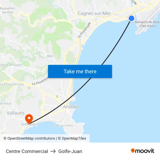 Centre Commercial to Golfe-Juan map