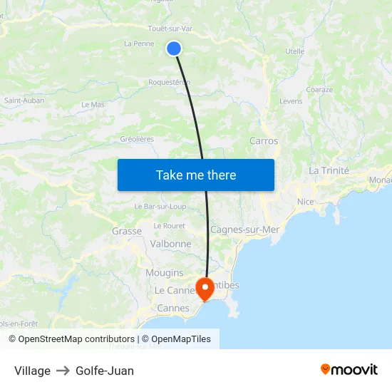 Village to Golfe-Juan map