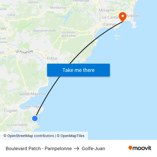 Boulevard Patch - Pampelonne to Golfe-Juan map