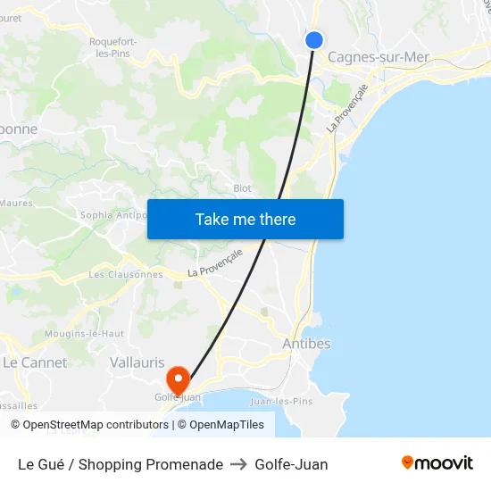 Le Gué / Shopping Promenade to Golfe-Juan map