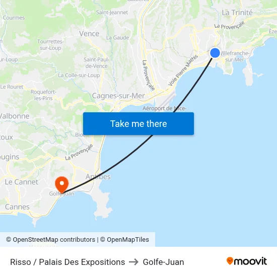 Risso / Palais Des Expositions to Golfe-Juan map