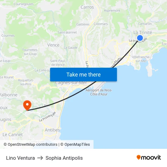 Lino Ventura to Sophia Antipolis map