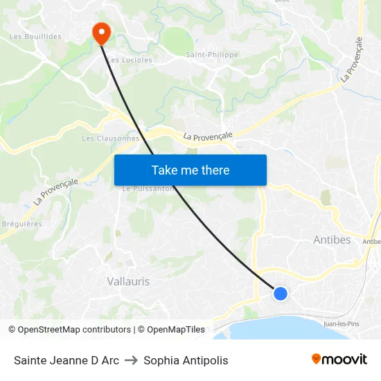 Sainte Jeanne D Arc to Sophia Antipolis map