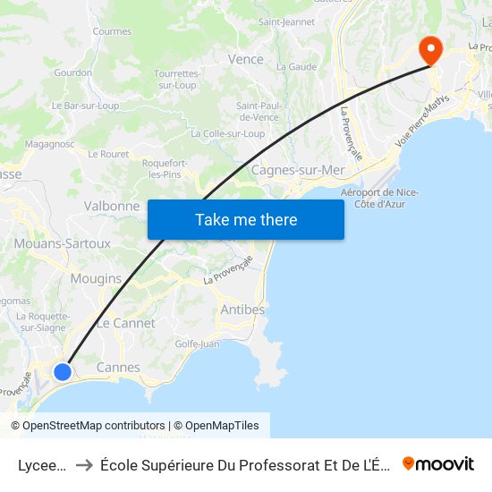 Lycée Hutinel to École Supérieure Du Professorat Et De L'Éducation (Espe) - Stephen Liégeard map