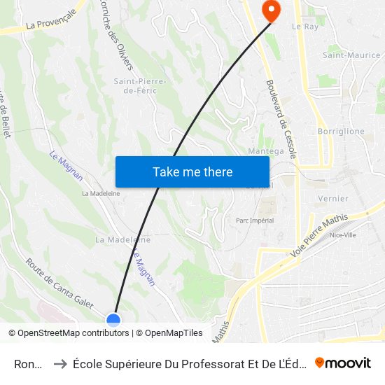 Rond Point to École Supérieure Du Professorat Et De L'Éducation (Espe) - Stephen Liégeard map