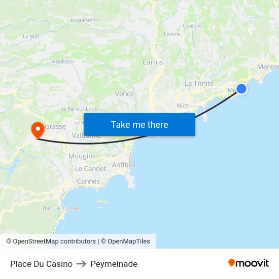 Place Du Casino to Peymeinade map