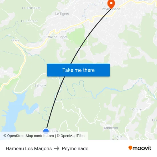 Hameau Les Marjoris to Peymeinade map