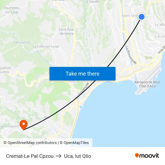 Cremat-Le Pal Cpzou to Uca, Iut Qlio map