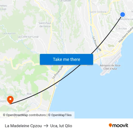 La Madeleine Cpzou to Uca, Iut Qlio map