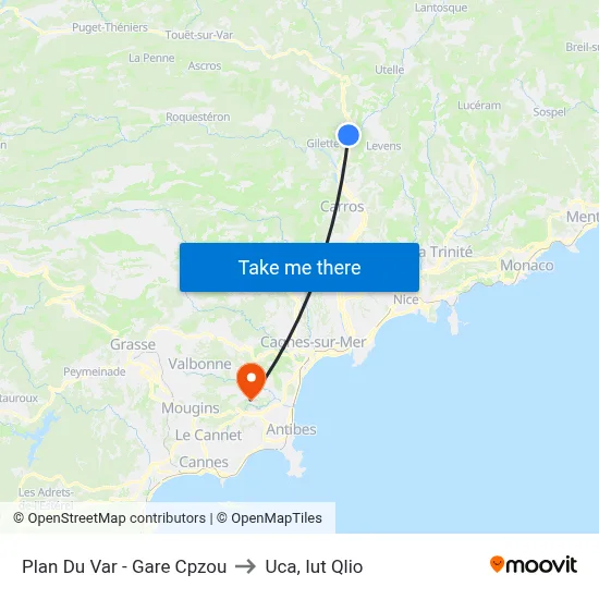 Plan Du Var - Gare Cpzou to Uca, Iut Qlio map