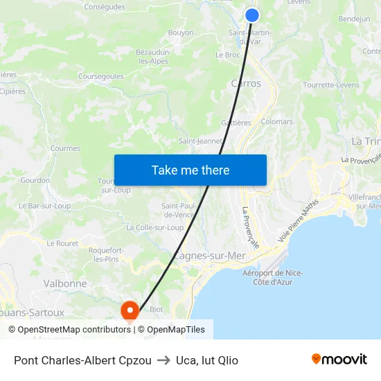 Pont Charles-Albert Cpzou to Uca, Iut Qlio map