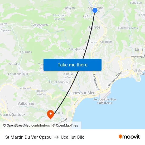 St Martin Du Var Cpzou to Uca, Iut Qlio map