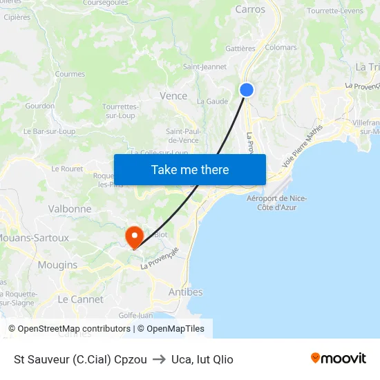 St Sauveur (C.Cial) Cpzou to Uca, Iut Qlio map