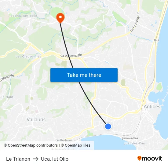 Le Trianon to Uca, Iut Qlio map