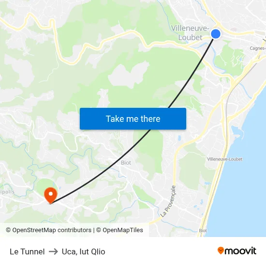 Le Tunnel to Uca, Iut Qlio map