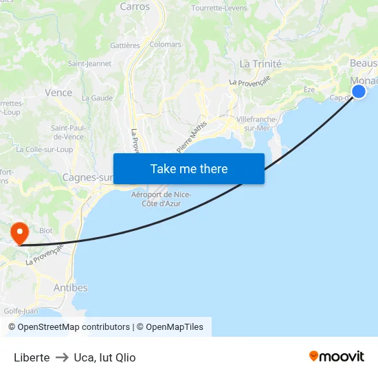 Liberte to Uca, Iut Qlio map