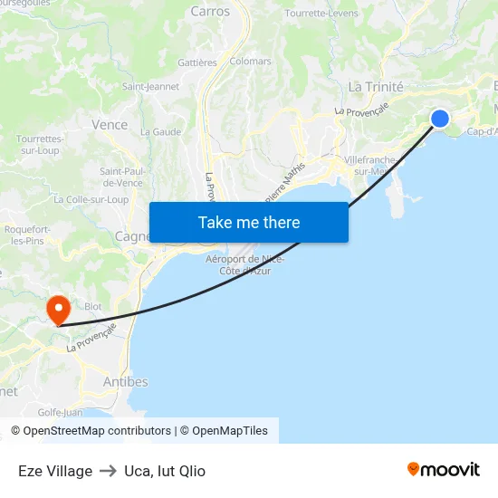 Eze Village to Uca, Iut Qlio map