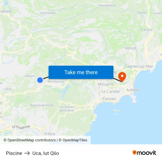 Piscine to Uca, Iut Qlio map