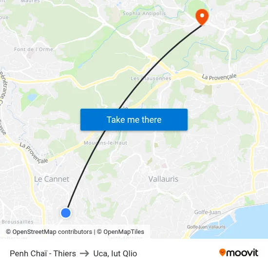 Penh Chaï - Thiers to Uca, Iut Qlio map
