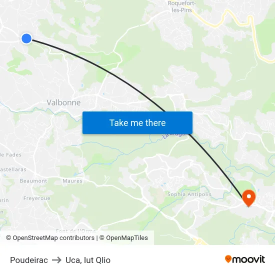 Poudeirac to Uca, Iut Qlio map