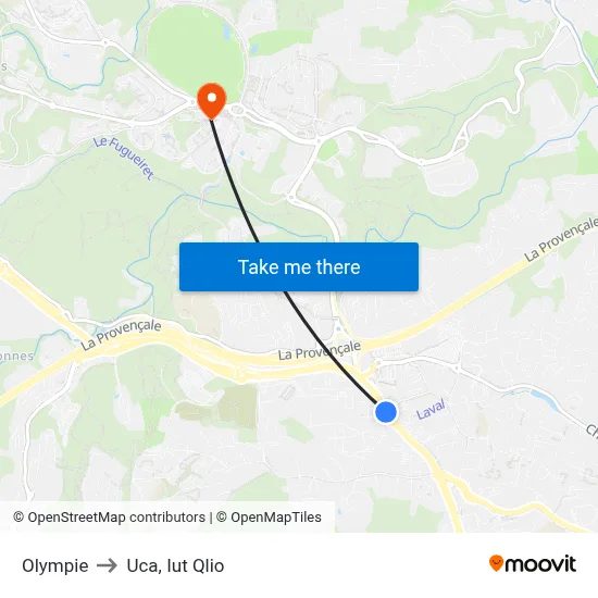 Olympie to Uca, Iut Qlio map
