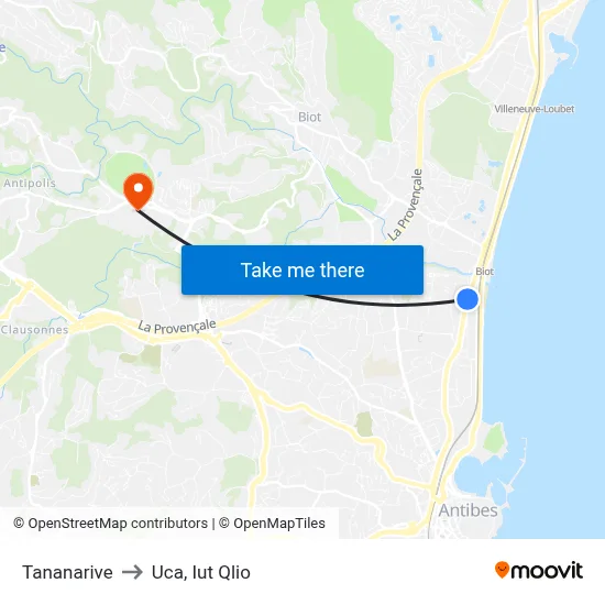 Tananarive to Uca, Iut Qlio map