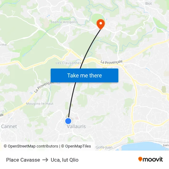 Place Cavasse to Uca, Iut Qlio map