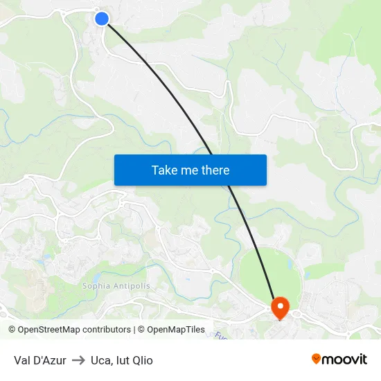 Val D'Azur to Uca, Iut Qlio map