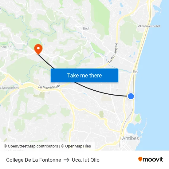 College De La Fontonne to Uca, Iut Qlio map