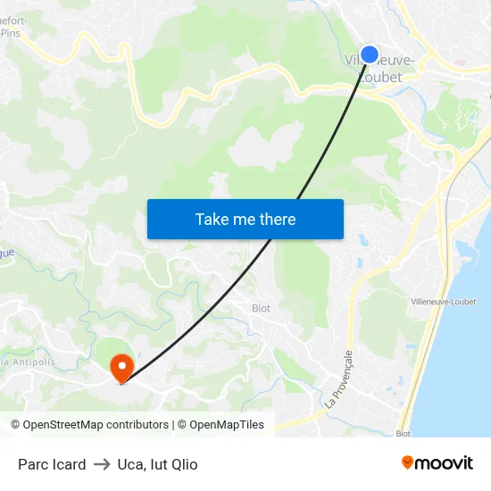 Parc Icard to Uca, Iut Qlio map