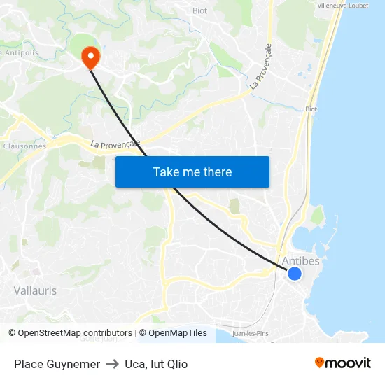 Place Guynemer to Uca, Iut Qlio map