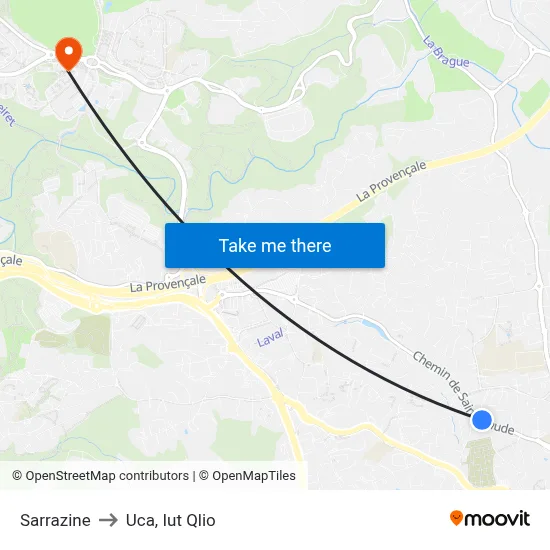 Sarrazine to Uca, Iut Qlio map