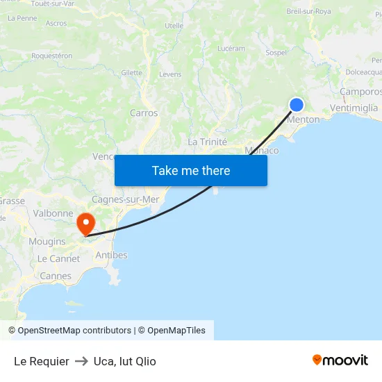 Le Requier to Uca, Iut Qlio map