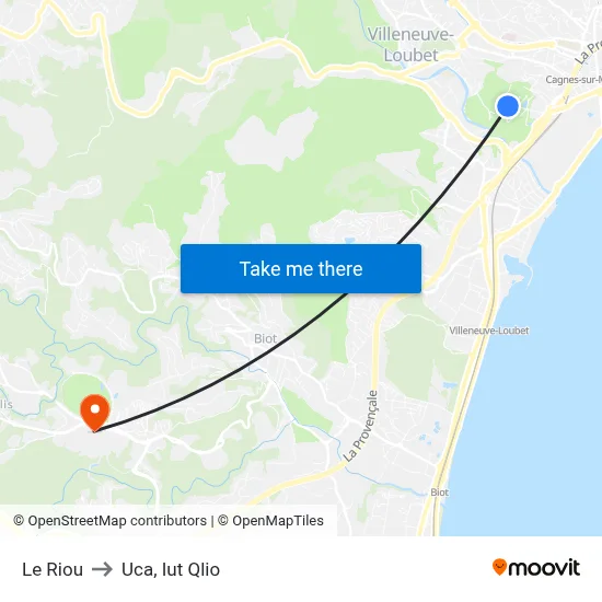 Le Riou to Uca, Iut Qlio map
