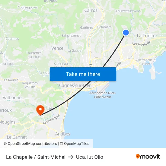 La Chapelle / Saint-Michel to Uca, Iut Qlio map