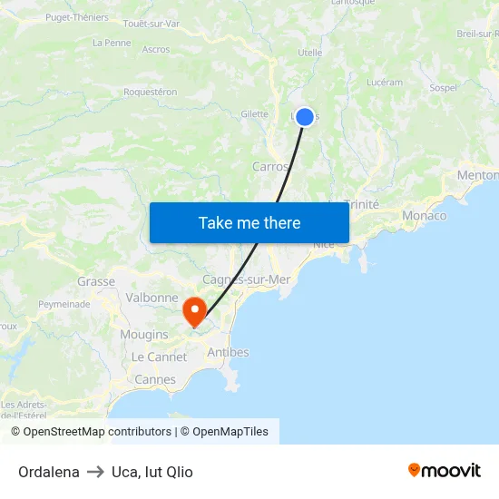 Ordalena to Uca, Iut Qlio map