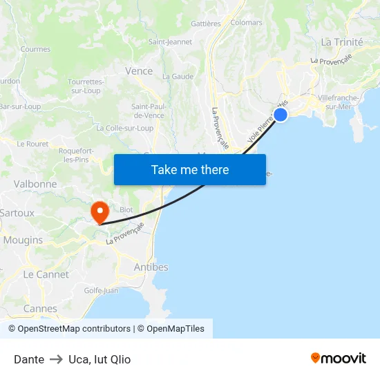 Dante to Uca, Iut Qlio map