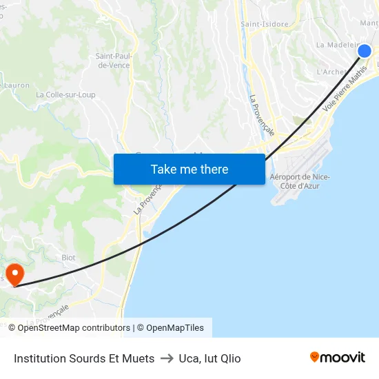 Institution Sourds Et Muets to Uca, Iut Qlio map