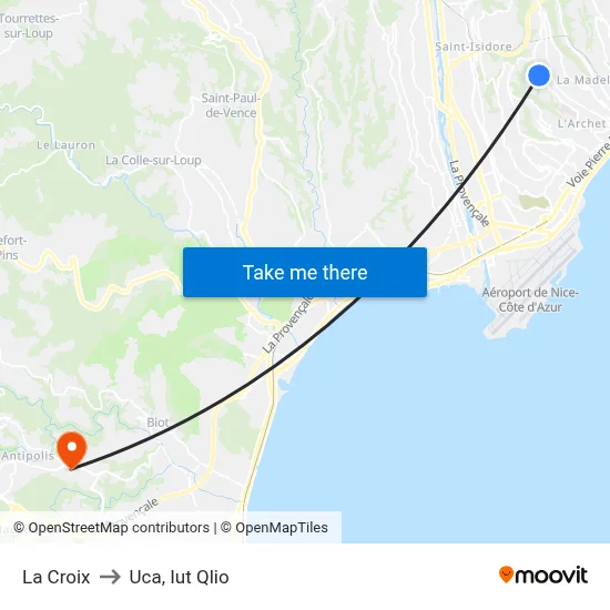 La Croix to Uca, Iut Qlio map