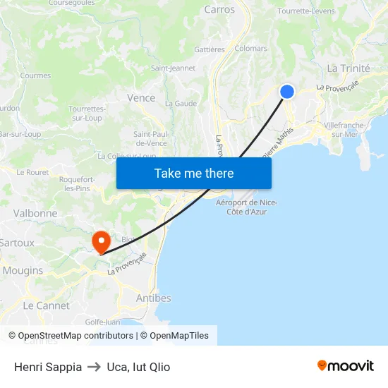 Henri Sappia to Uca, Iut Qlio map