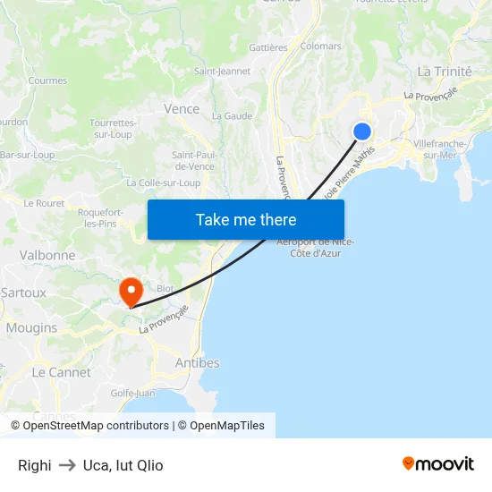 Righi to Uca, Iut Qlio map