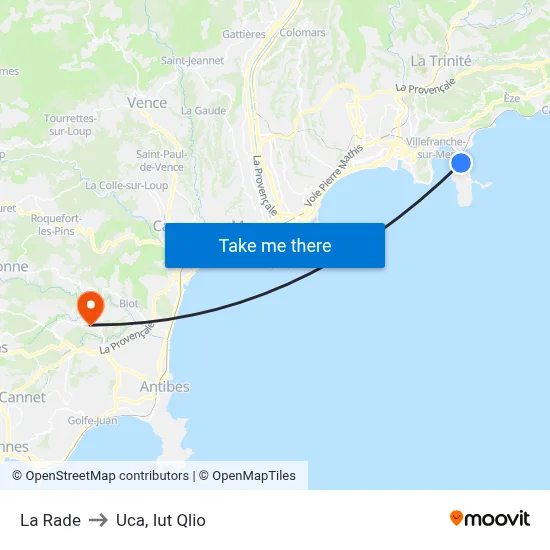 La Rade to Uca, Iut Qlio map
