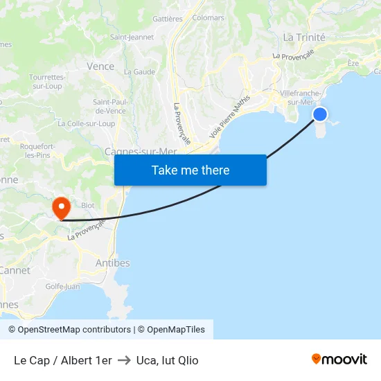 Le Cap / Albert 1er to Uca, Iut Qlio map