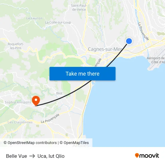 Belle Vue to Uca, Iut Qlio map