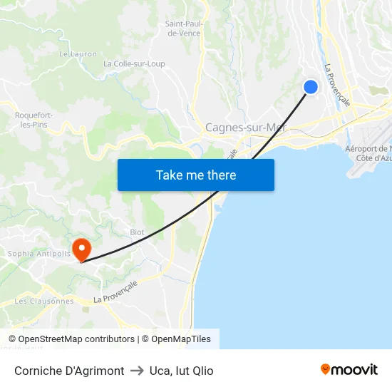 Corniche D'Agrimont to Uca, Iut Qlio map